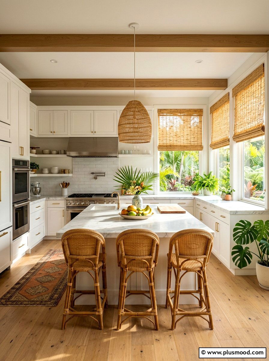 Bamboo Roman Shades - 25 summer breezy window treatment ideas