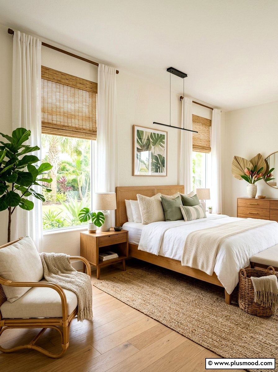 Bamboo Roman Shades - 25 summer curtains ideas for bedroom
