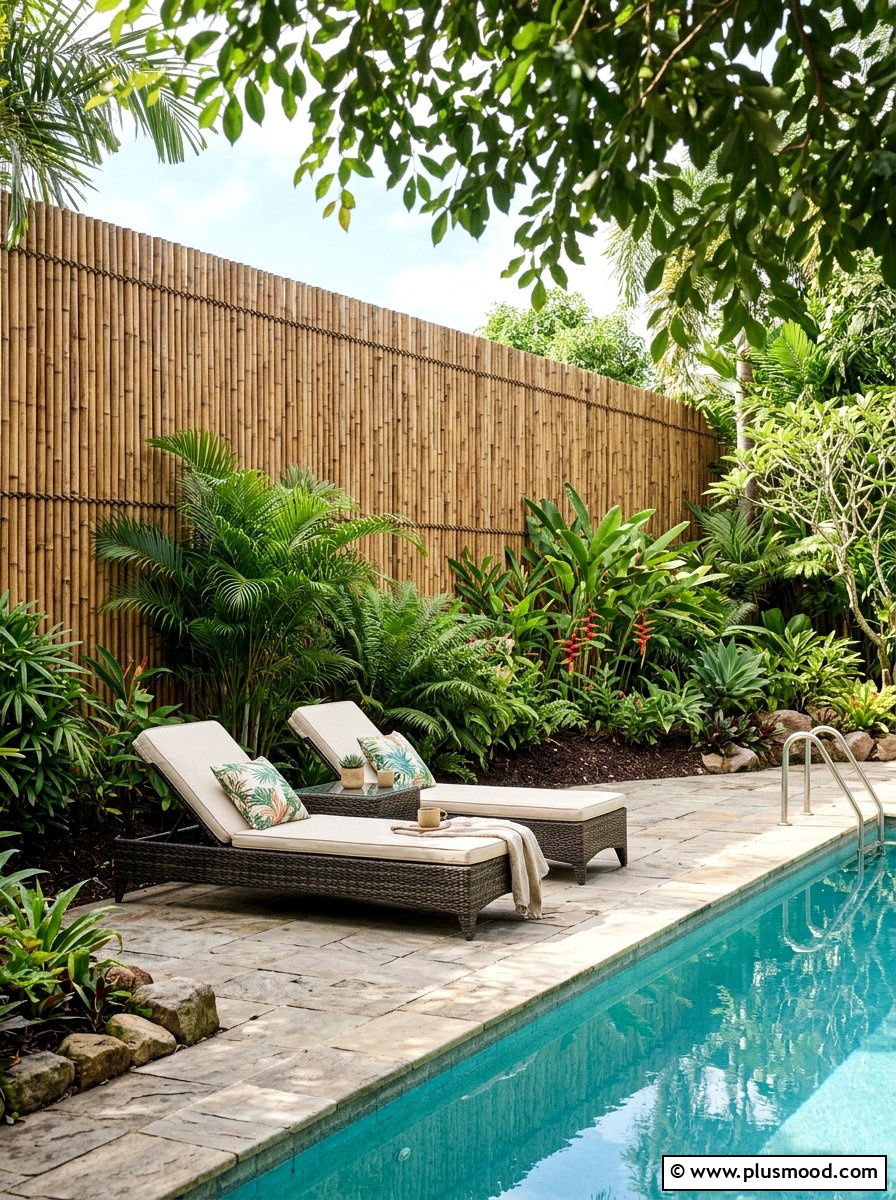 Bamboo Screen Pool Privacy - 25 pool landscaping ideas for beginners