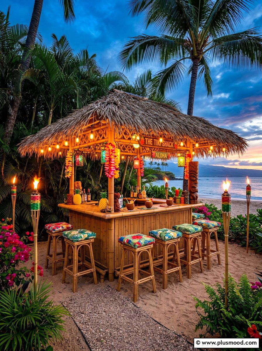 Bamboo Tiki Lounge - 25 summer outdoor lounge party ideas