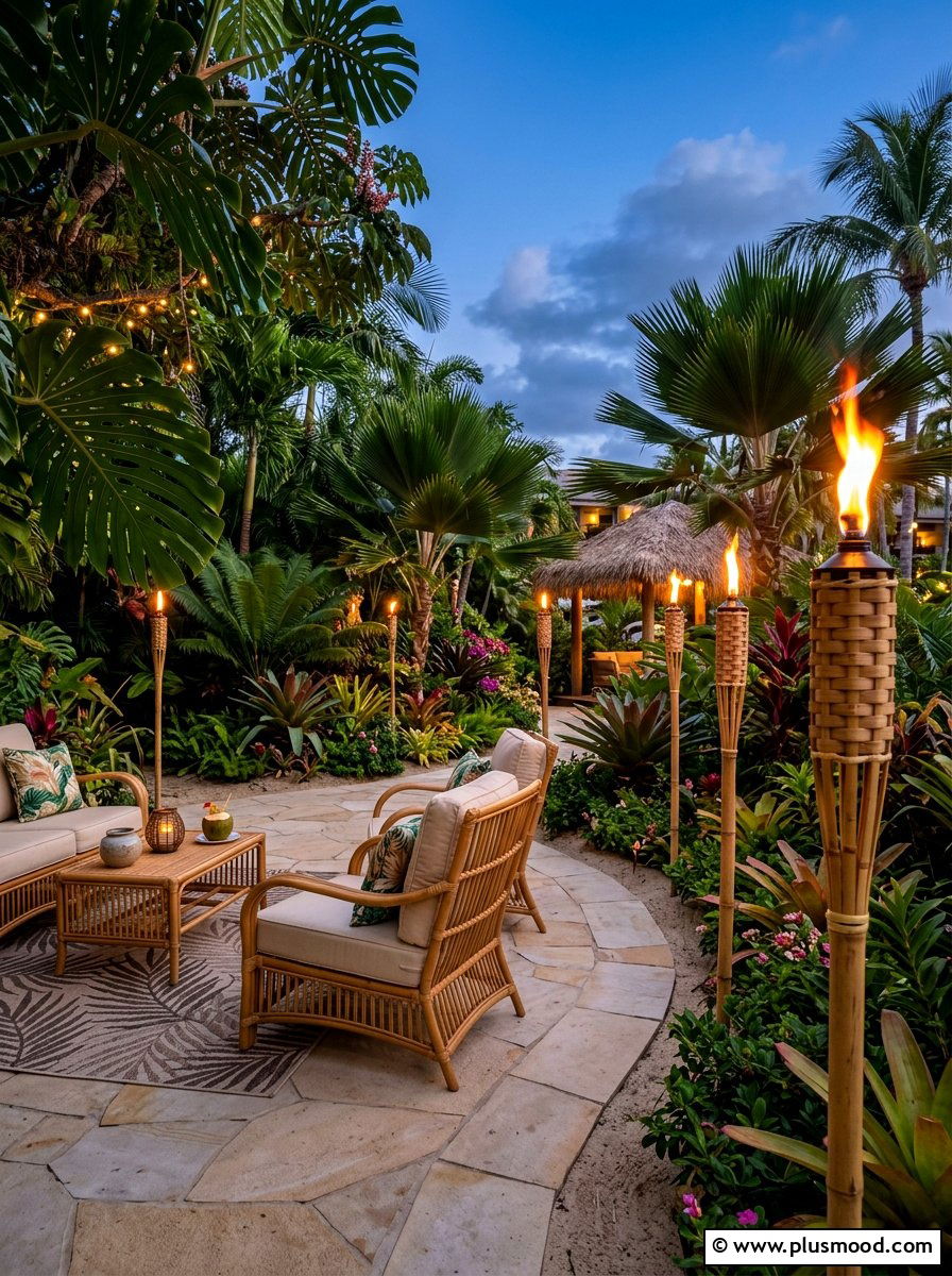 Bamboo Tiki Torches - 25 summer patio lighting ideas