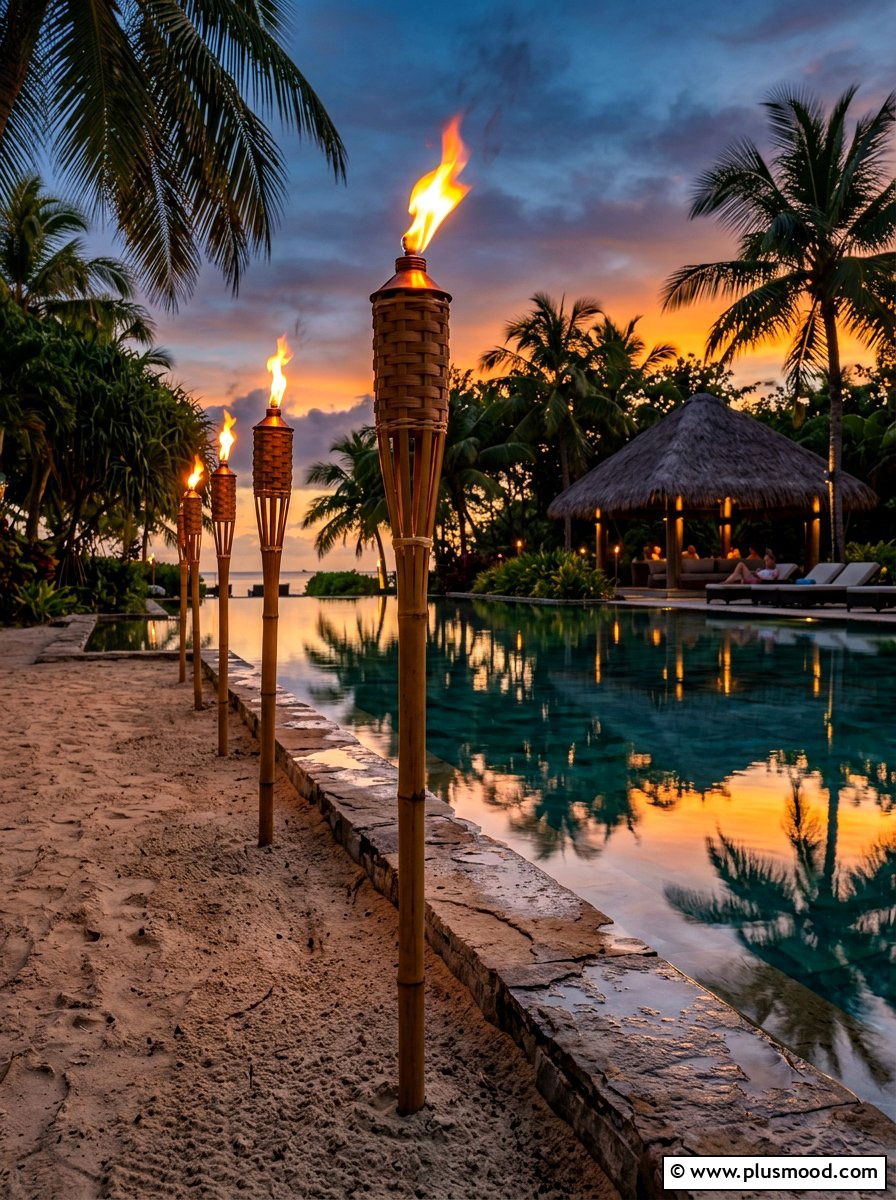 Bamboo Torches - 25 summer garden lighting ideas