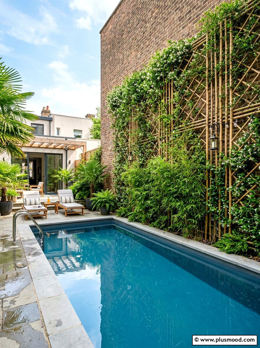 Bamboo Trellis For Pool Wall - 25 pool landscaping ideas with bamboo