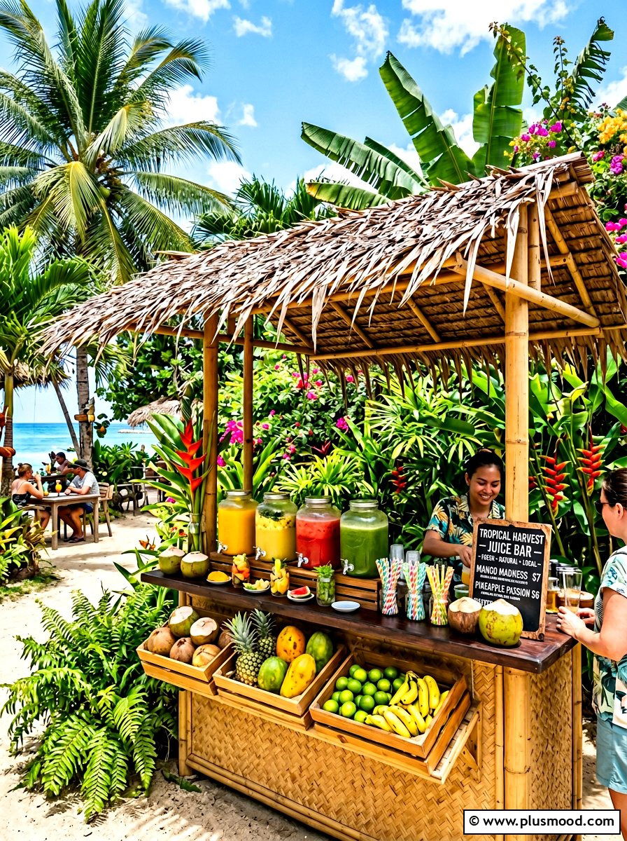 Bamboo Tropical Juice Bar - 25 summer patio bar ideas