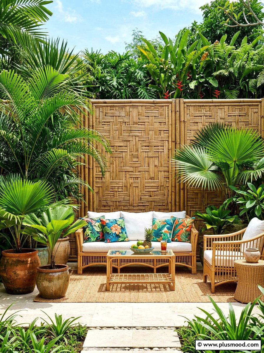 Bamboo Wall Screen - 25 summer patio wall decor ideas