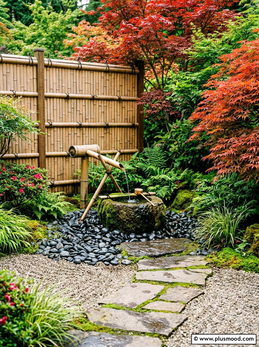 Bamboo Water Feature - 25 summer fountain ideas for backyard