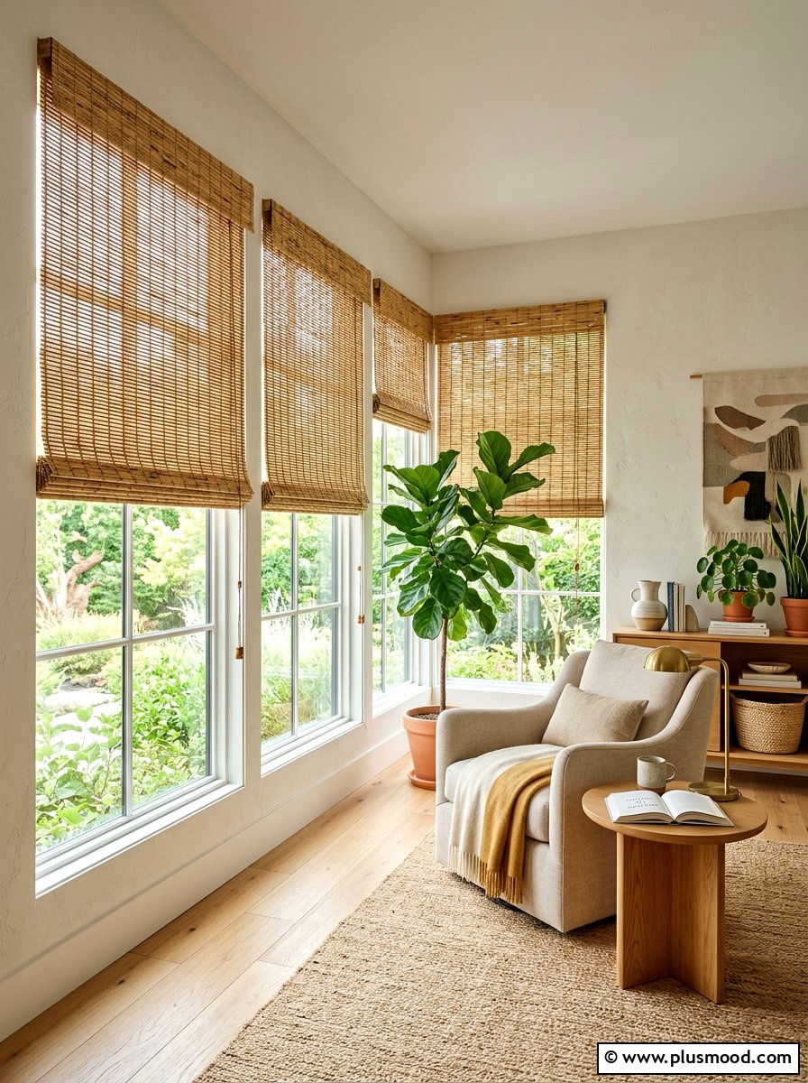 Bamboo Window Shades - 25 easy summer home ideas