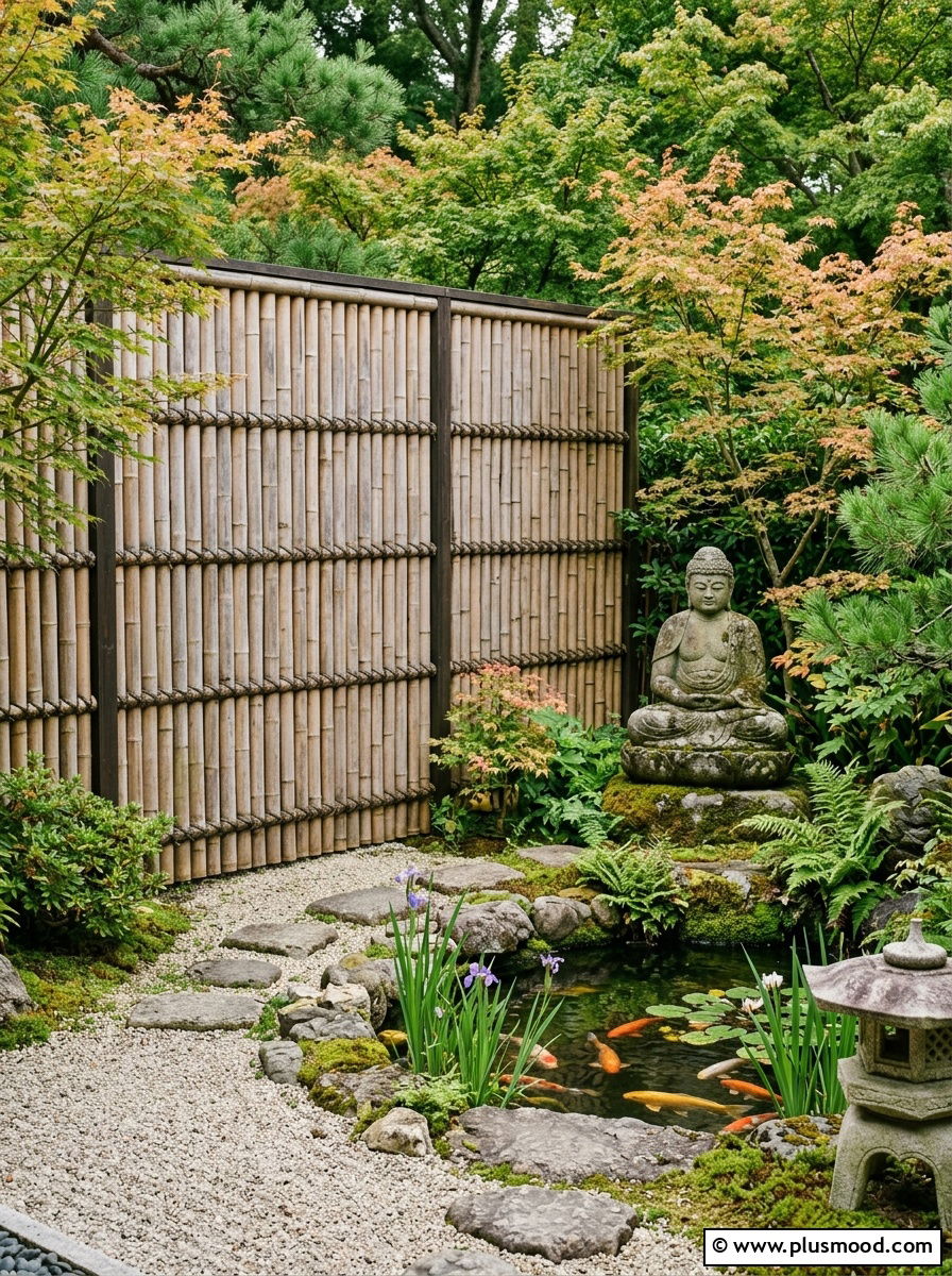 Bamboo garden wall screening - 25 outdoor garden decor ideas with wall art