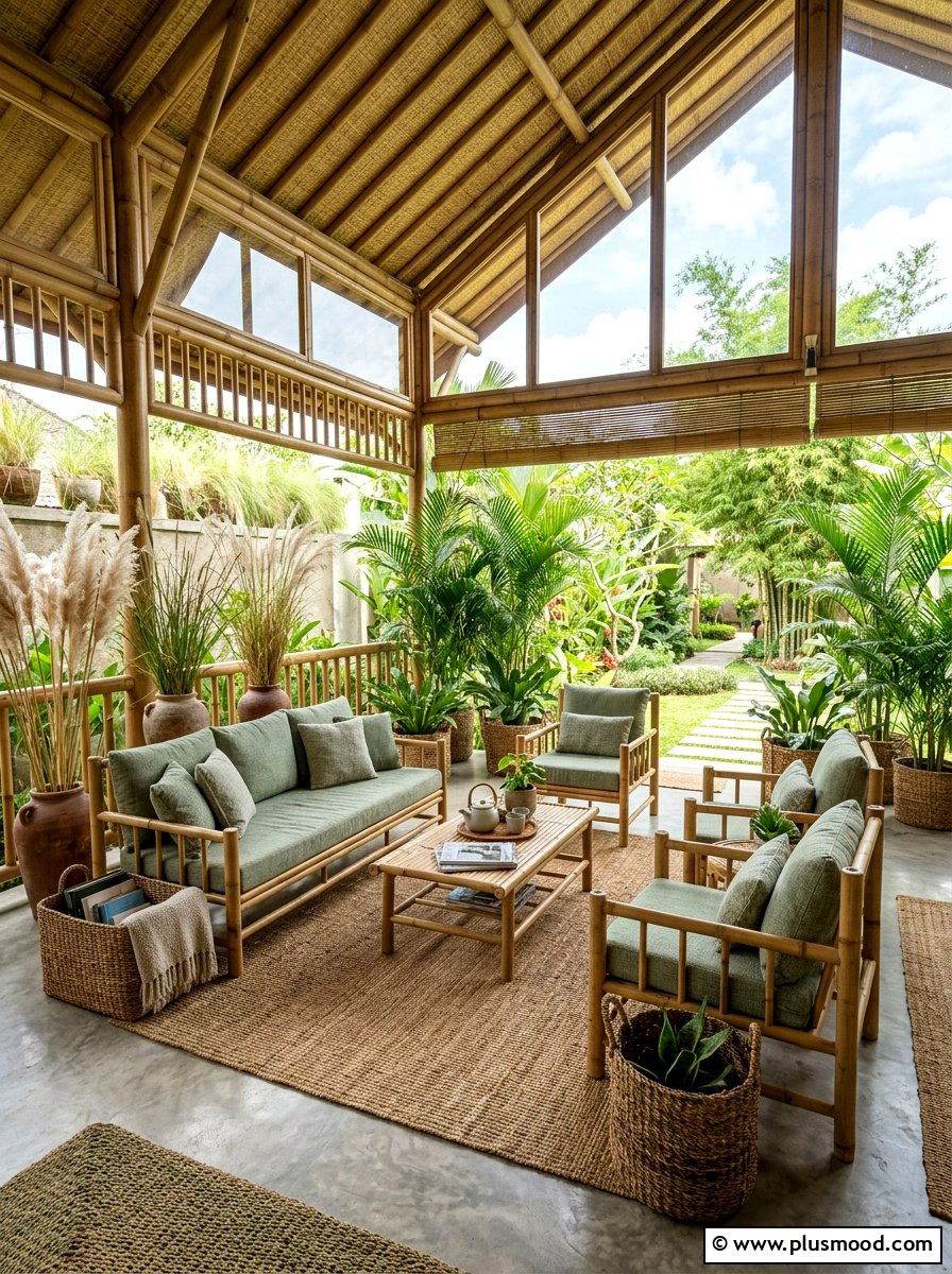Bamboo patio set - 25 summer patio lounge ideas