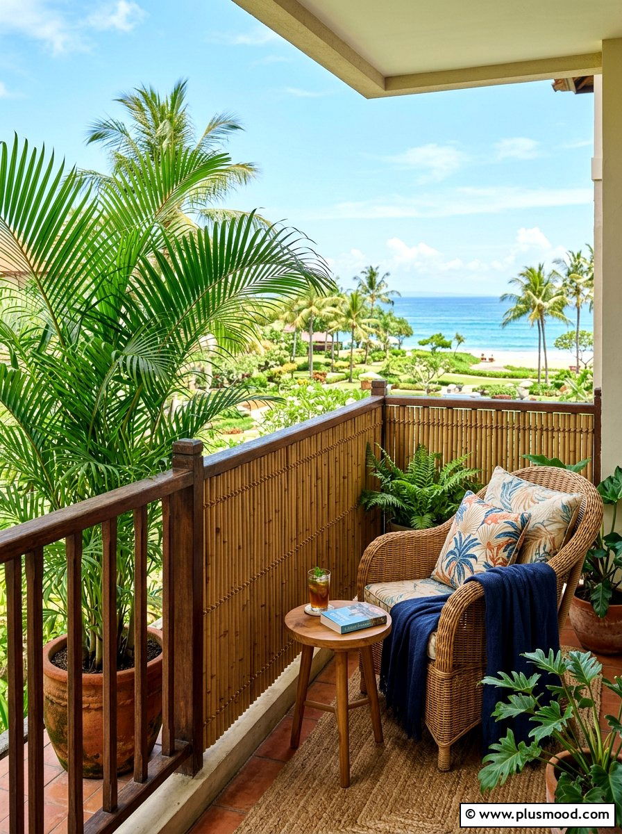 Bamboo privacy screen - 25 summer balcony ideas on a budget