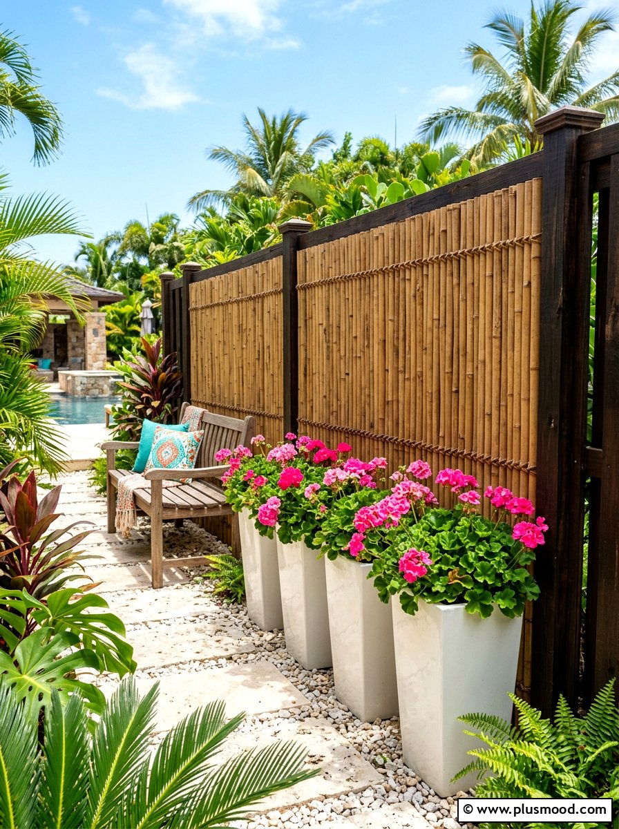 Bamboo privacy screen - 25 easy summer backyard makeover ideas