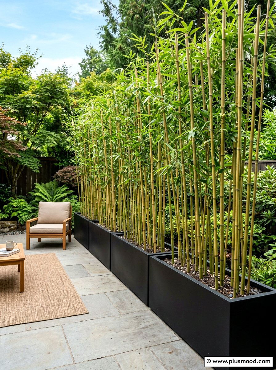 Bamboo privacy screen - 25 summer garden ideas for small spaces