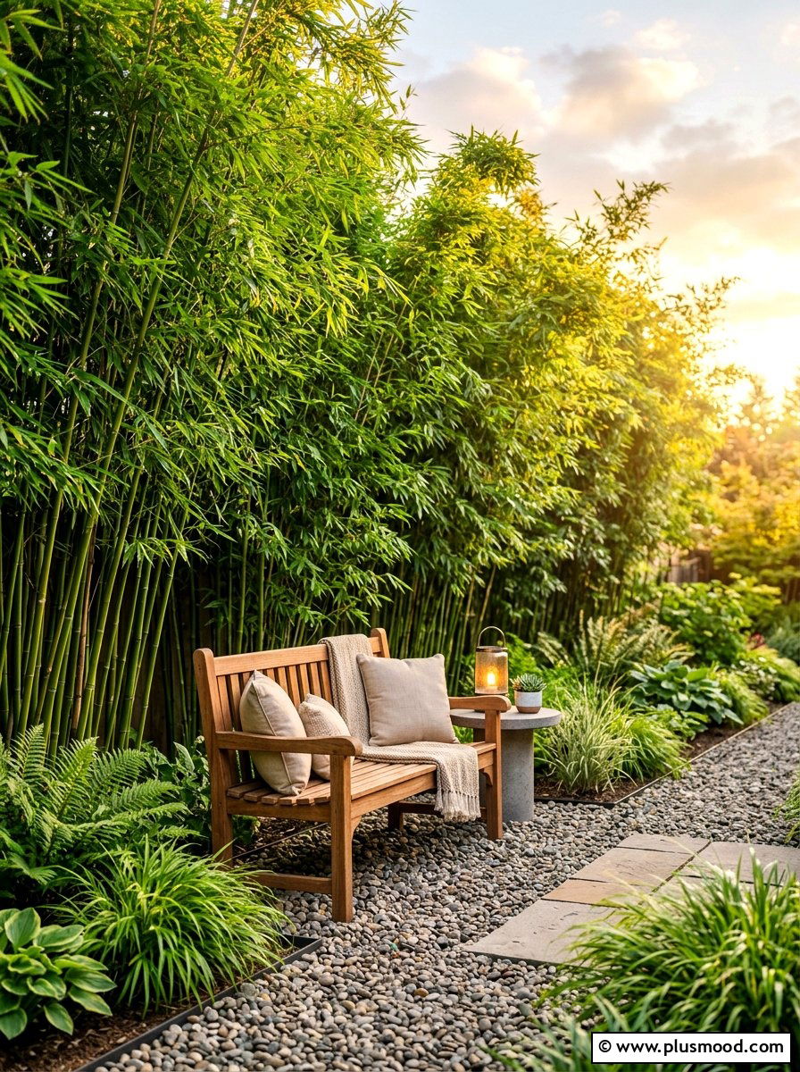 Bamboo privacy zone - 25 summer backyard tropical ideas