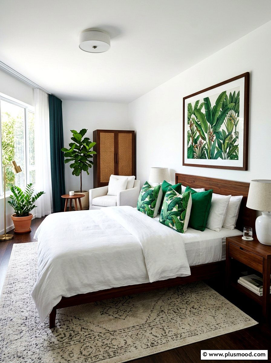 Banana Leaf Print - 25 summer tropical bedroom ideas