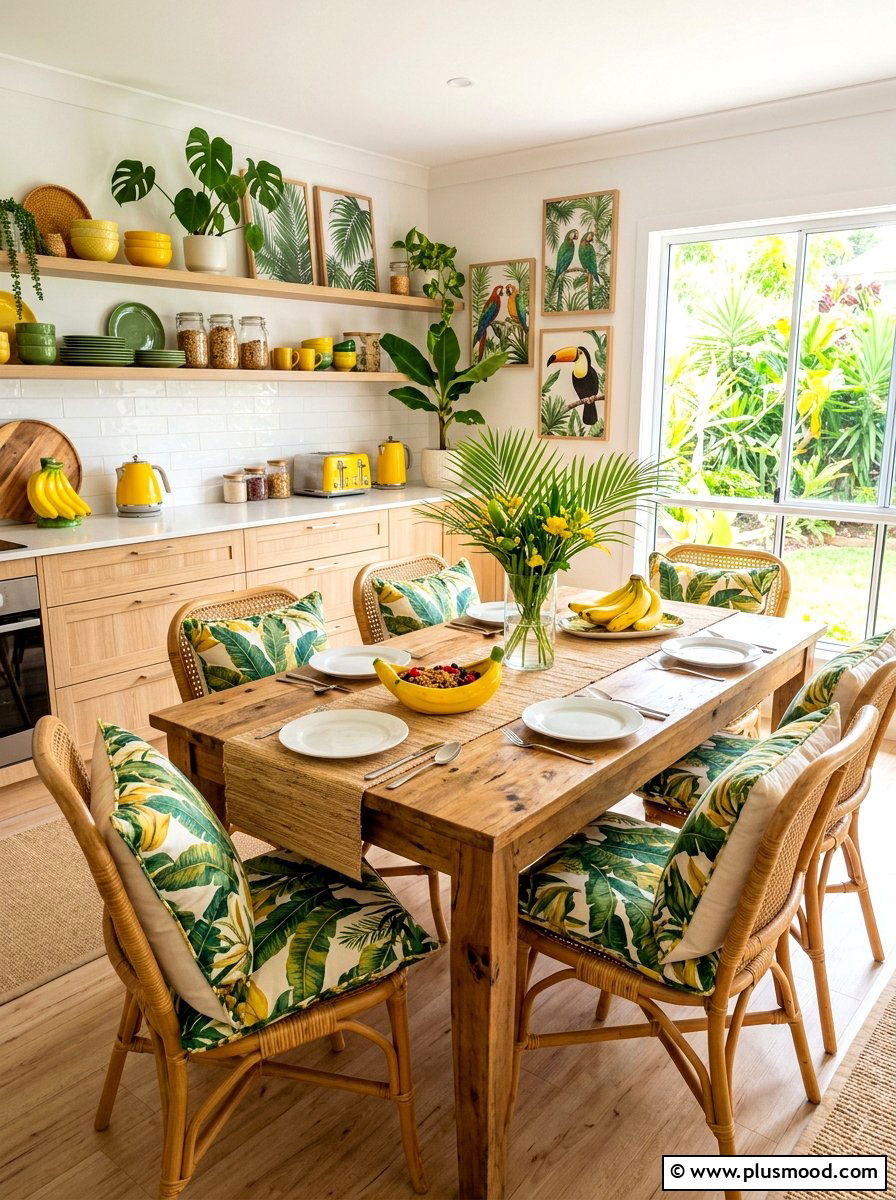 Banana breakfast kitchen - 25 summer fruit themed kitchen decor ideas