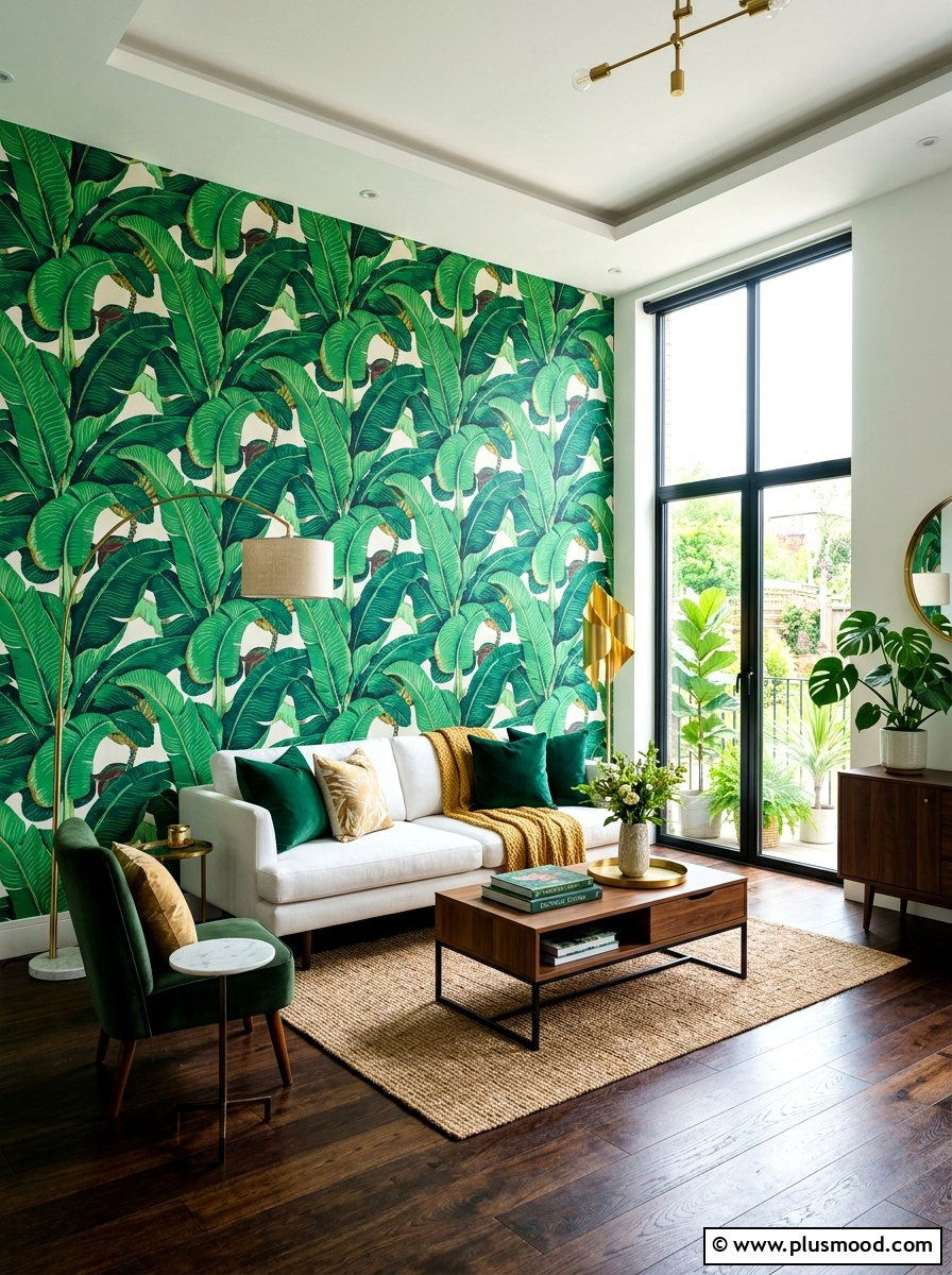 Banana leaf wallpaper - 25 summer tropical home decor ideas