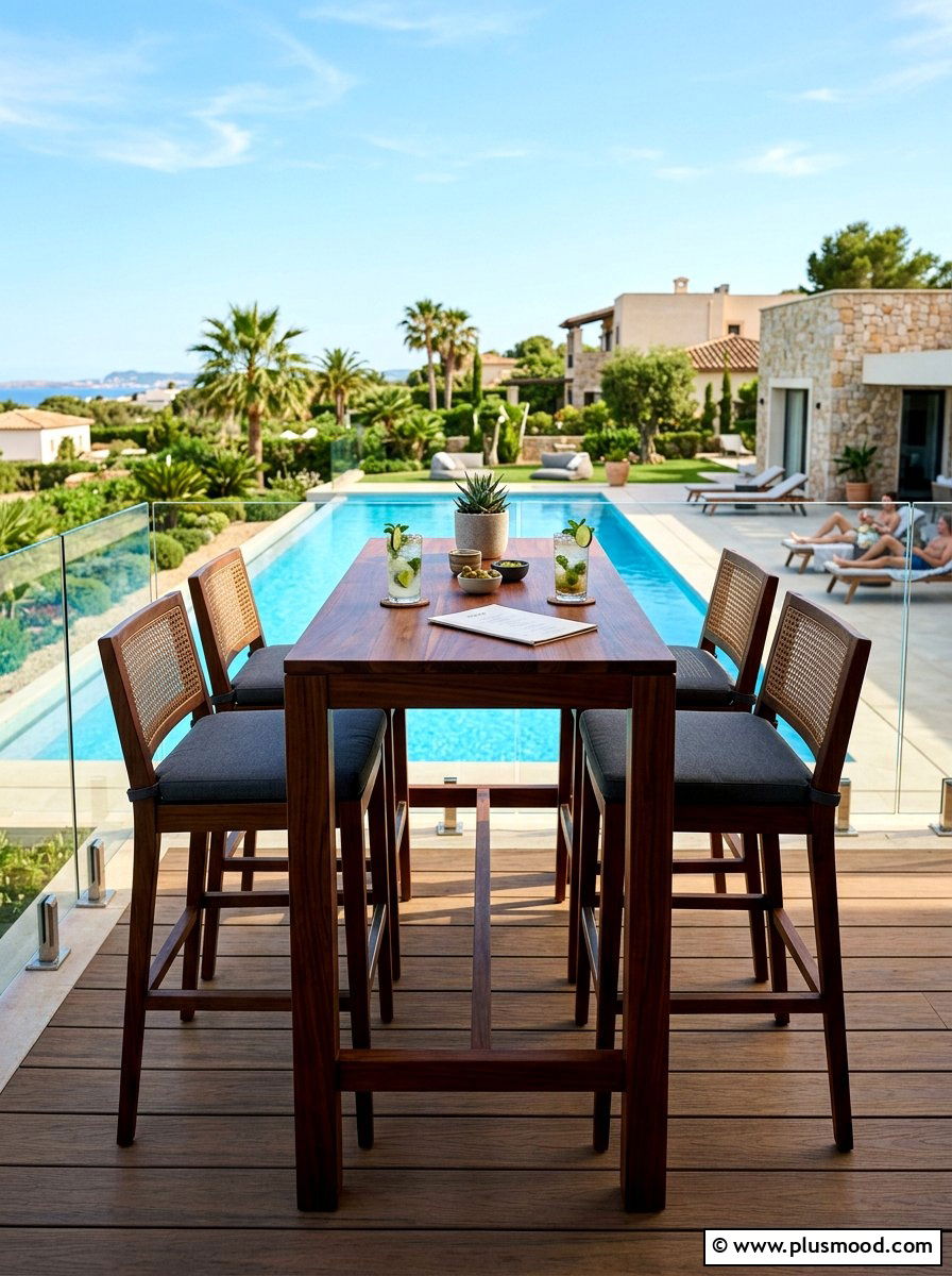Bar Height Table - 25 summer poolside dining ideas