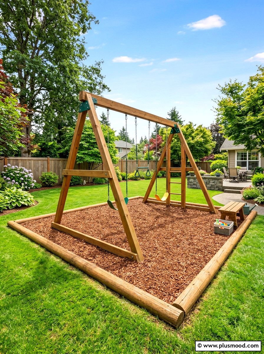 Bark Chip Playground - 25 summer budget landscaping ideas