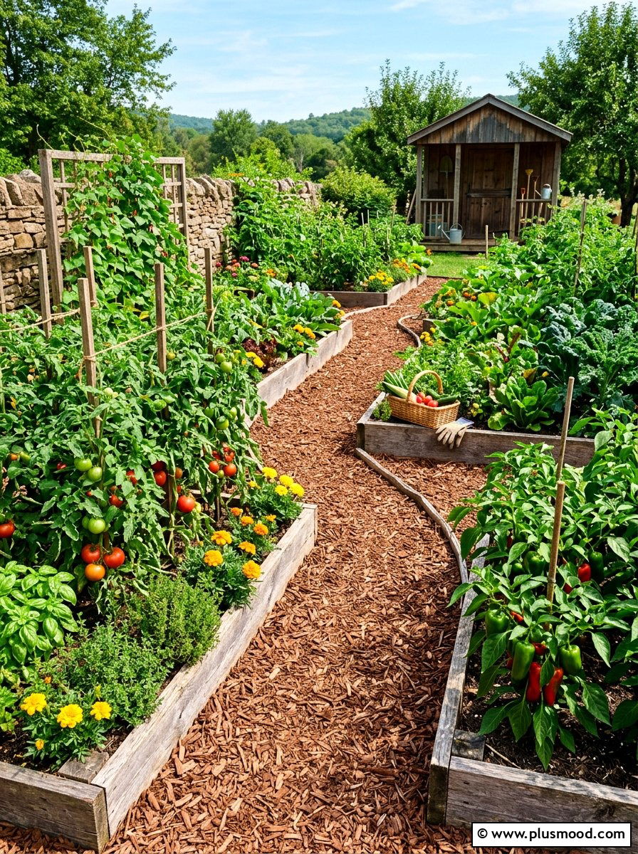 Bark Mulch Trail - 25 summer backyard path ideas