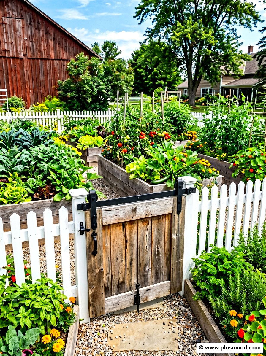Barn Door Garden Gate - 25 summer backyard farmhouse ideas
