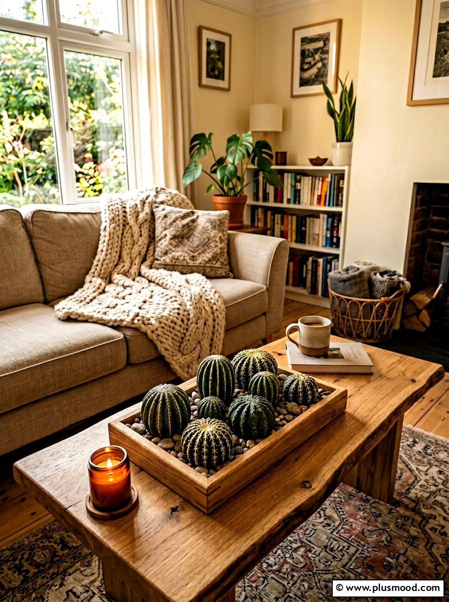 Barrel Cactus Pebble - 25 painted rock ideas with cactus design