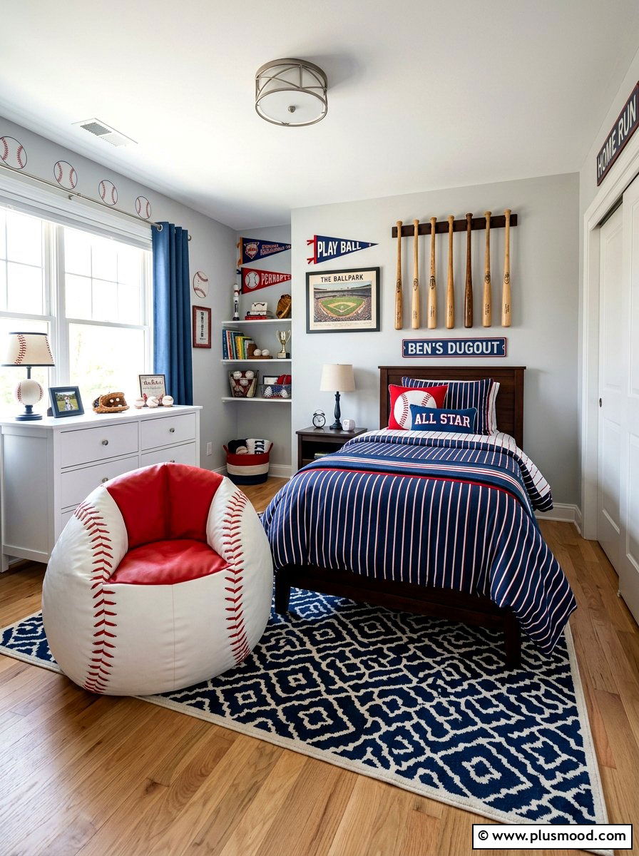 Baseball Boys Bedroom - 25 summer boys bedroom ideas