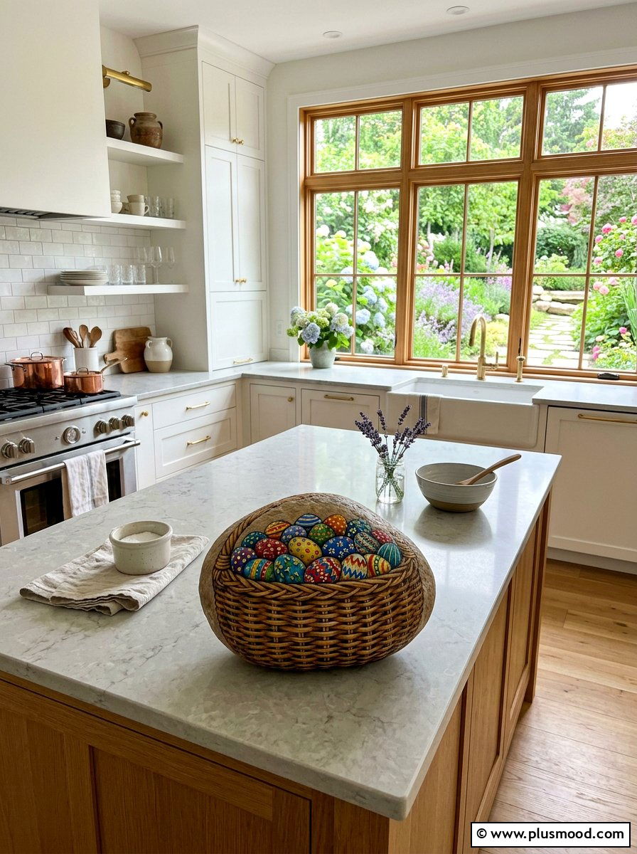 Basket of eggs rock - 25 painted rock ideas for Easter