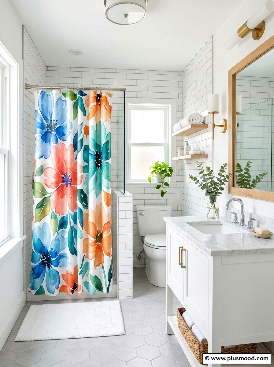 Bathroom floral shower curtains - 25 summer decor ideas with florals