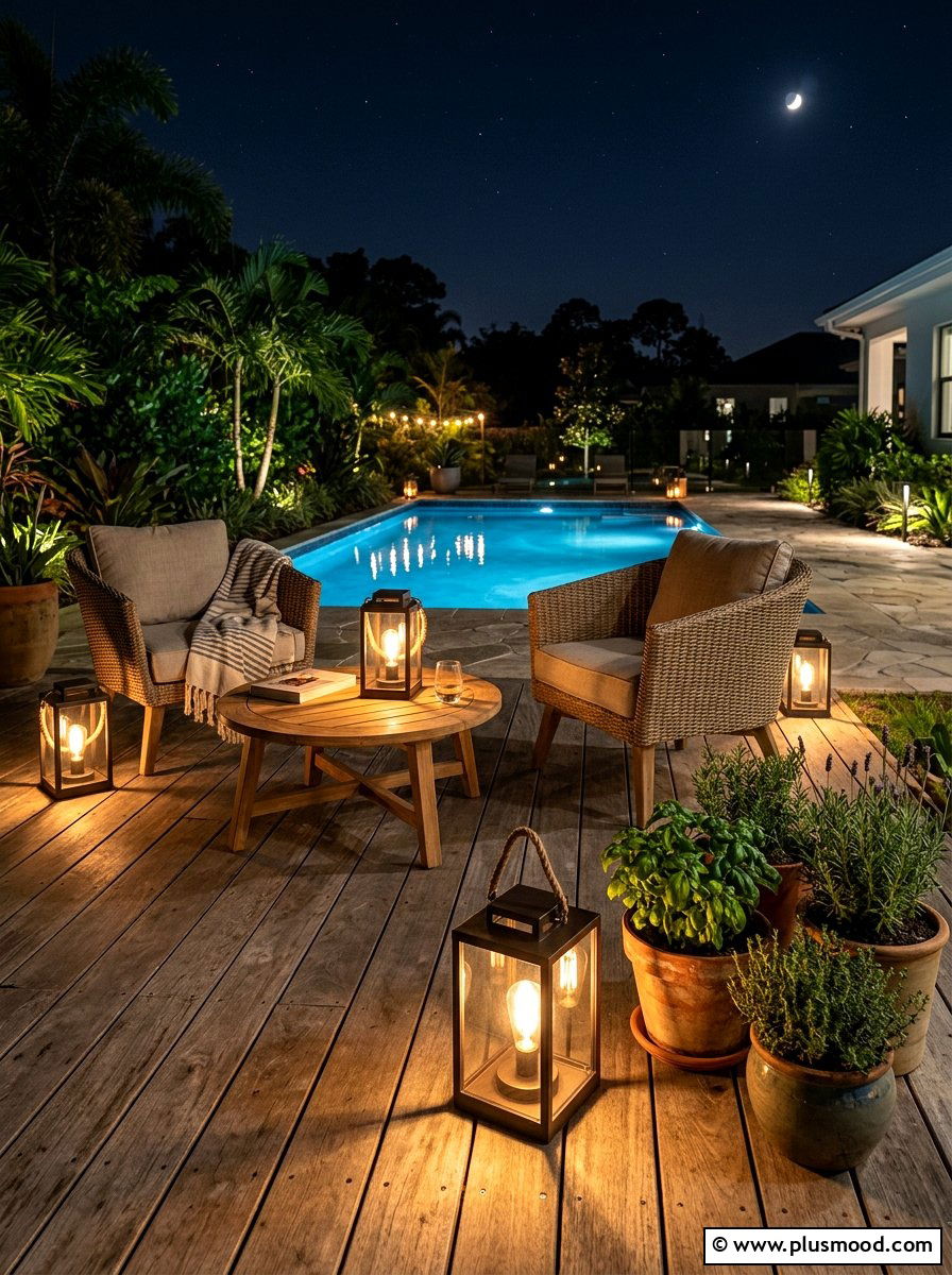 Battery Operated Lanterns For Pool Area - 25 pool landscaping ideas with lanterns