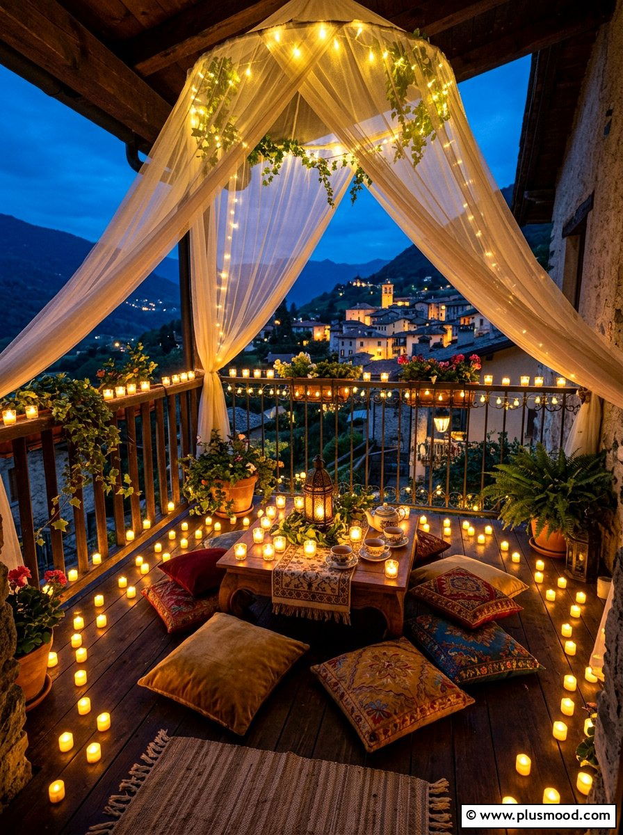 Battery Operated Tea Lights - 25 summer balcony lighting ideas