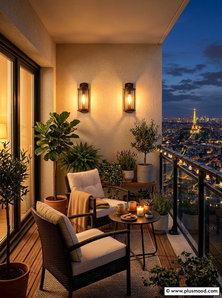Battery Powered Sconces - 25 summer renter friendly balcony ideas