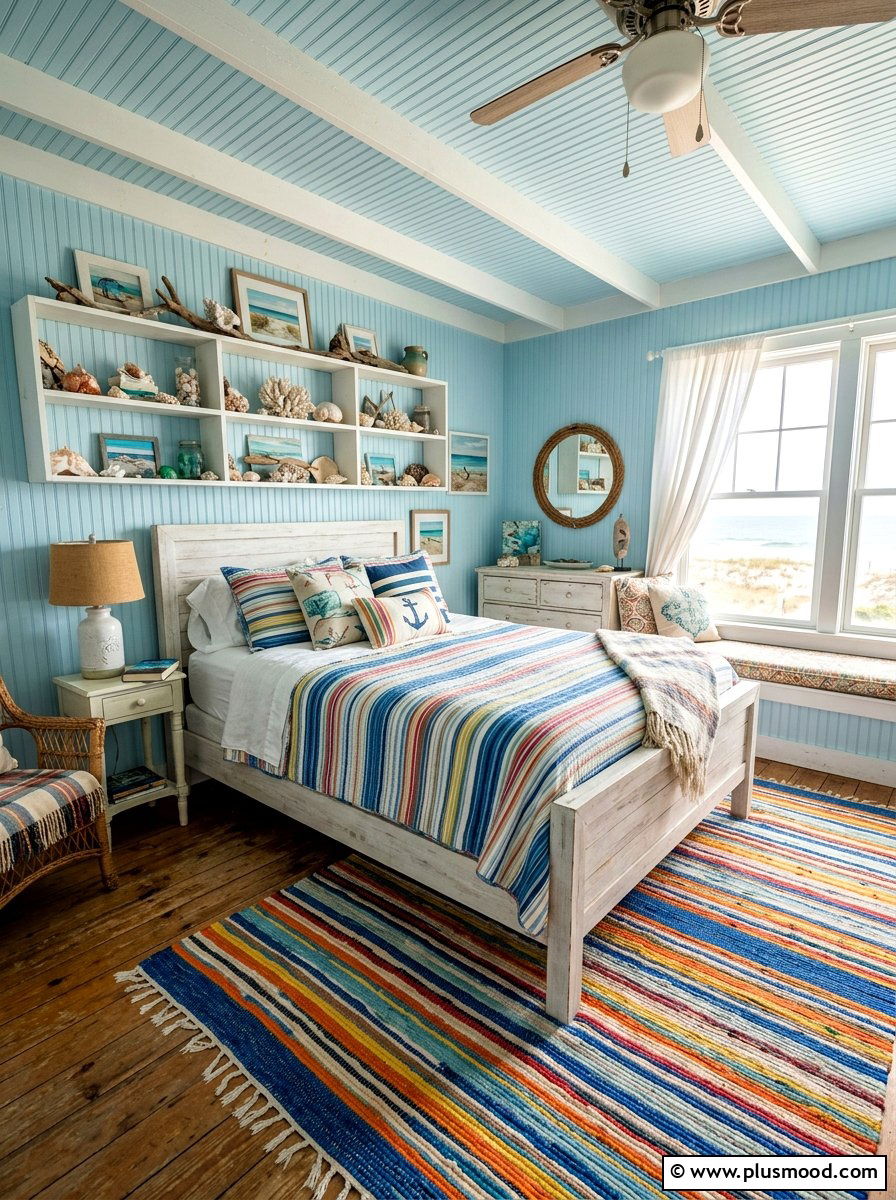 Beach Cottage Bedroom - 25 summer seashell bedroom decor ideas