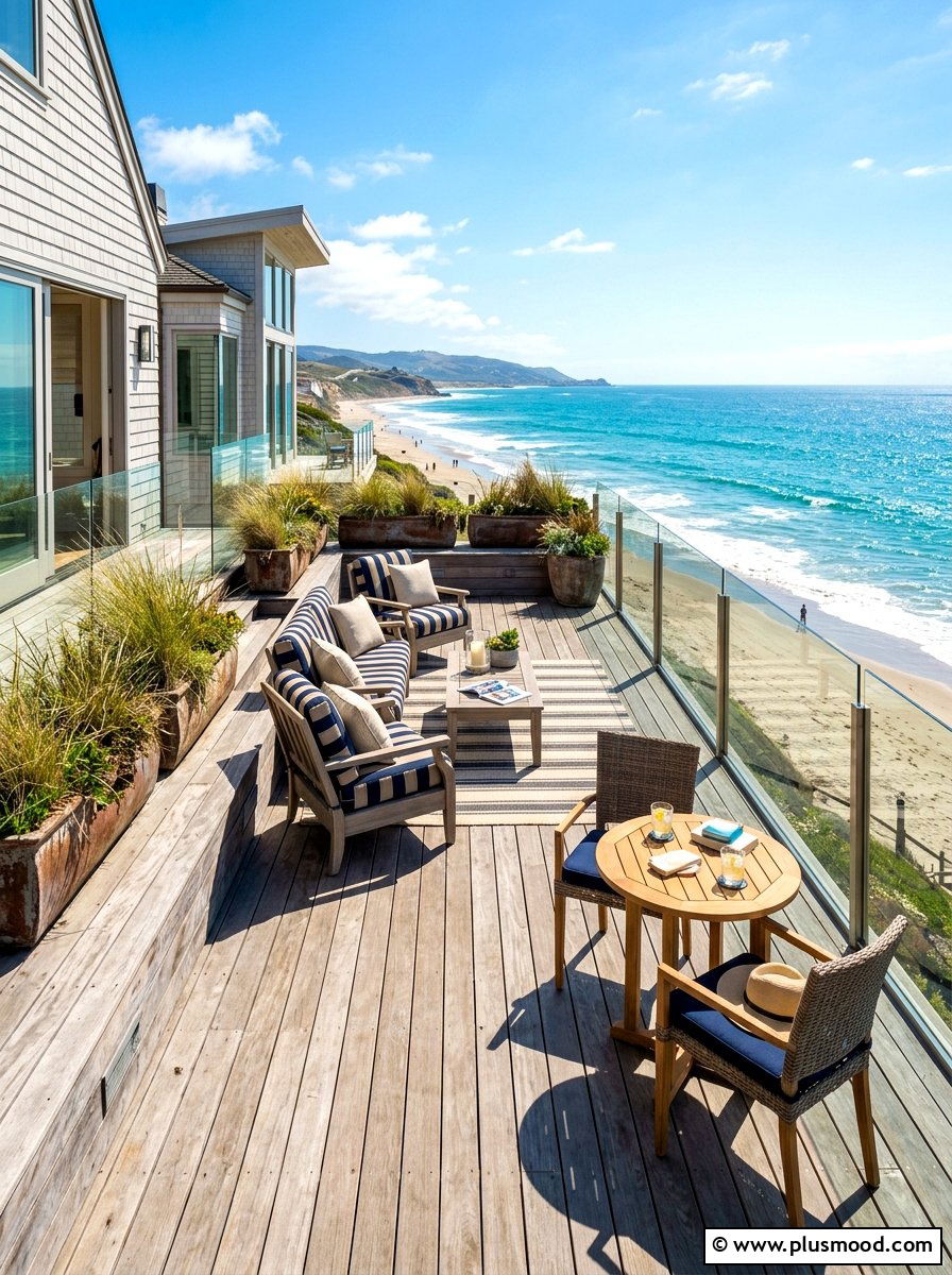 Beach House Deck - 25 summer coastal outdoor entertaining ideas