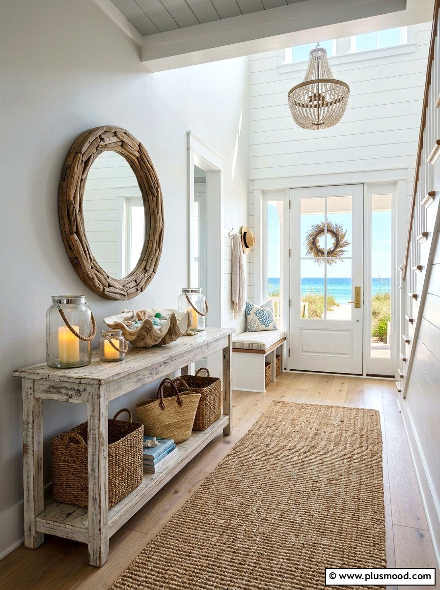 Beach House Entryway - 25 summer seashell decor ideas