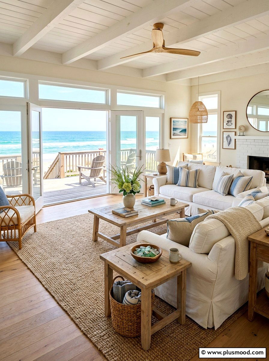 Beach House Living Room - 25 neutral summer living room ideas