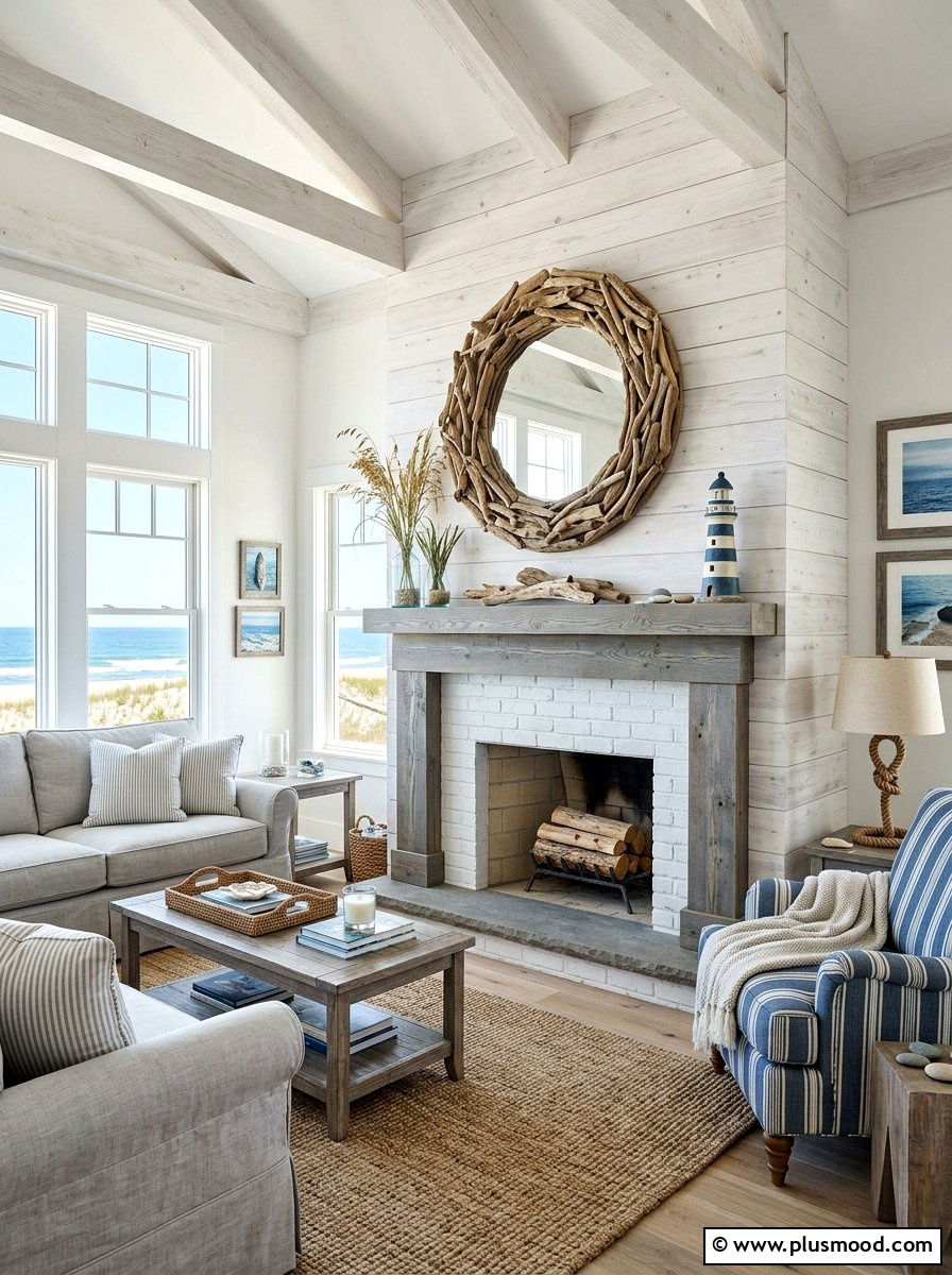 Beach House Mantel - 25 summer shelf styling ideas for living room