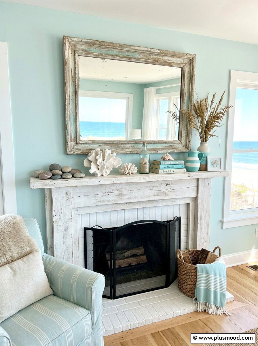 Beach House Mantel - 25 summer mantel ideas for living room