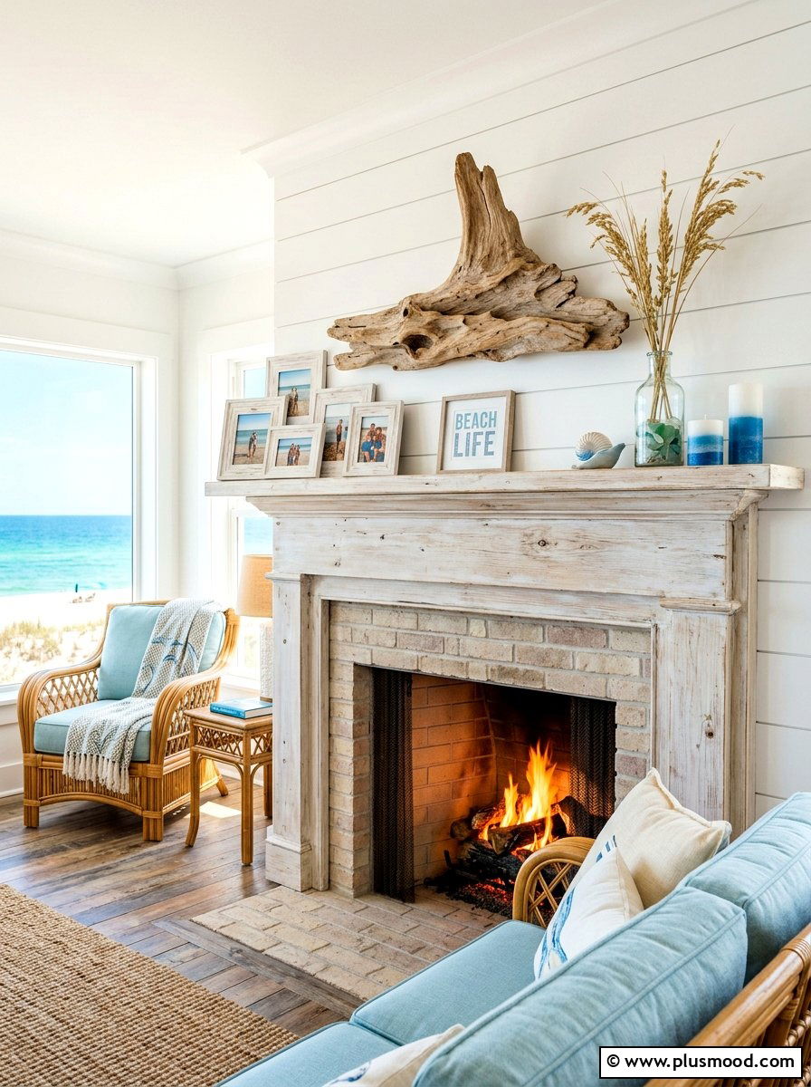 Beach House Style Mantel Decor - 25 summer mantel decor ideas
