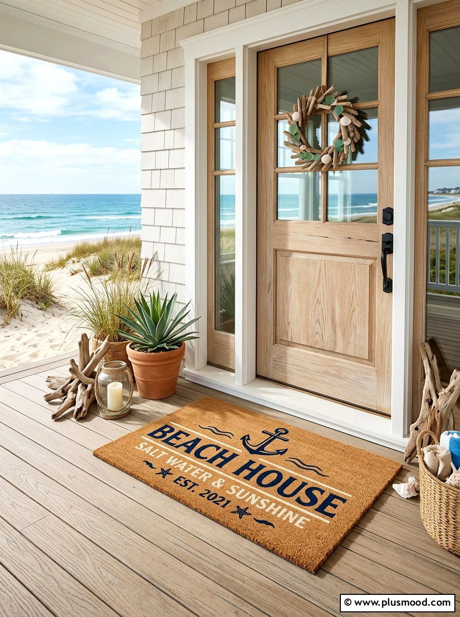 Beach house doormat - 25 summer welcome mat ideas for summer