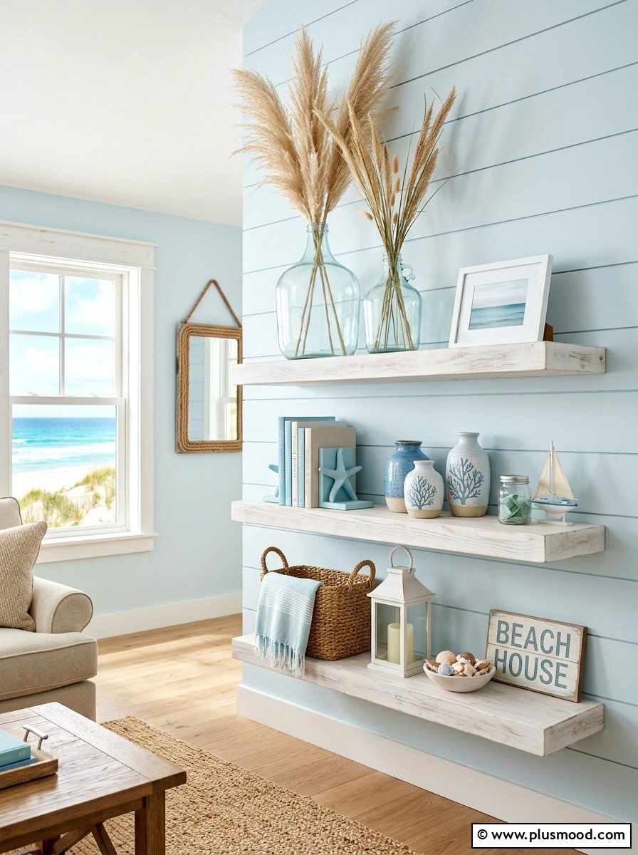 Beach house shelves - 25 summer shelf decor ideas