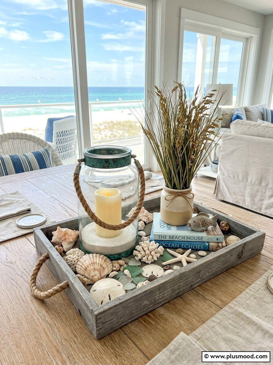 Beach house tray decor - 25 summer tray decor ideas for living room