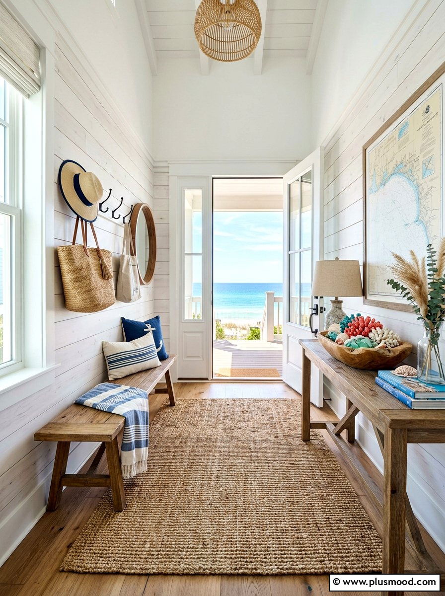 Beachy Entryway Decor - 25 cheap summer home decor ideas