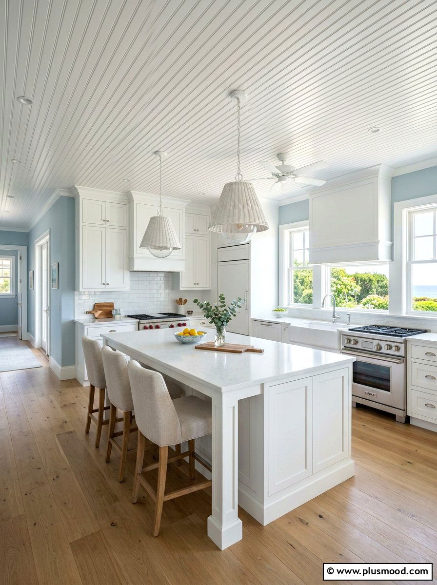 Beadboard Ceiling Kitchen Finish - 25 summer beach house decorating ideas