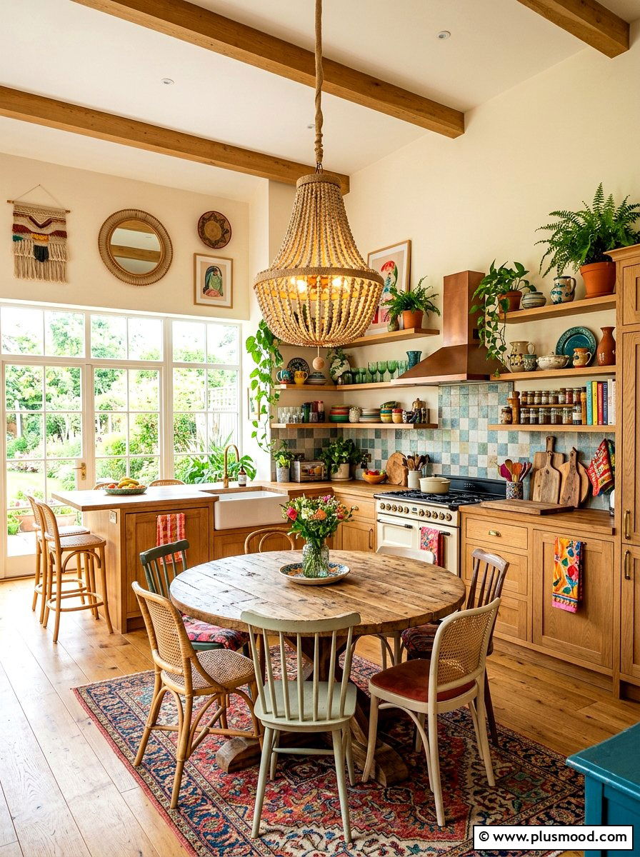 Beaded Chandelier Lighting - 25 summer kitchen makeover ideas