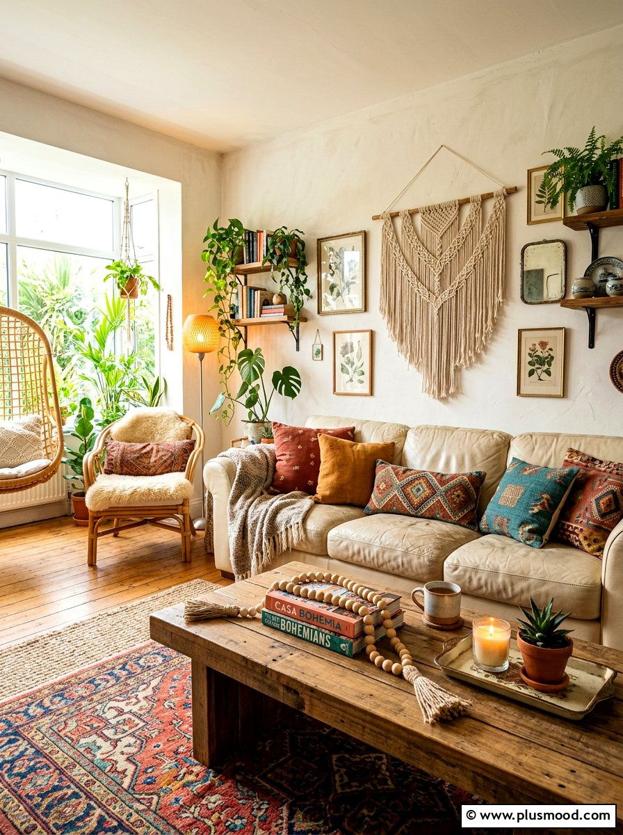 Beaded Wood Garland - 25 summer coffee table decor ideas