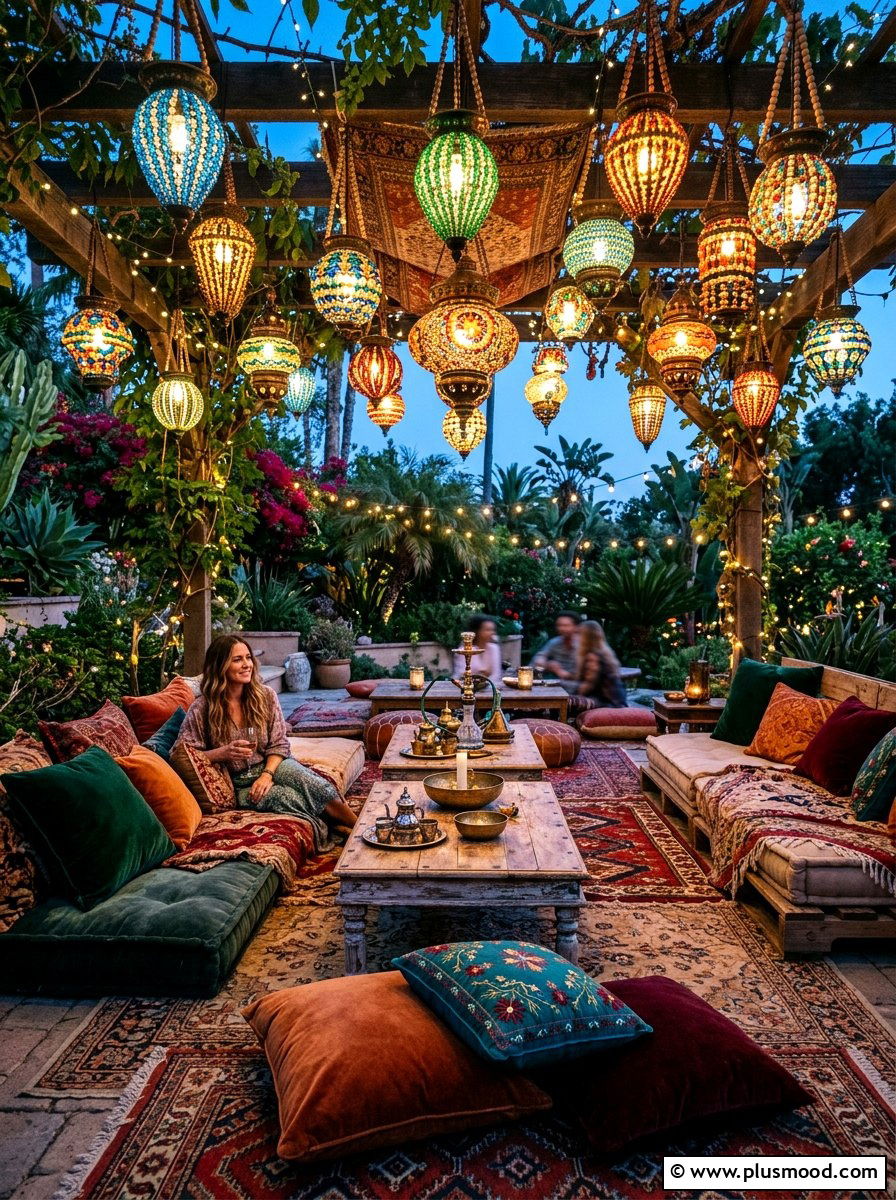 Beaded lanterns for eclectic decor - 25 summer lantern decor ideas for parties