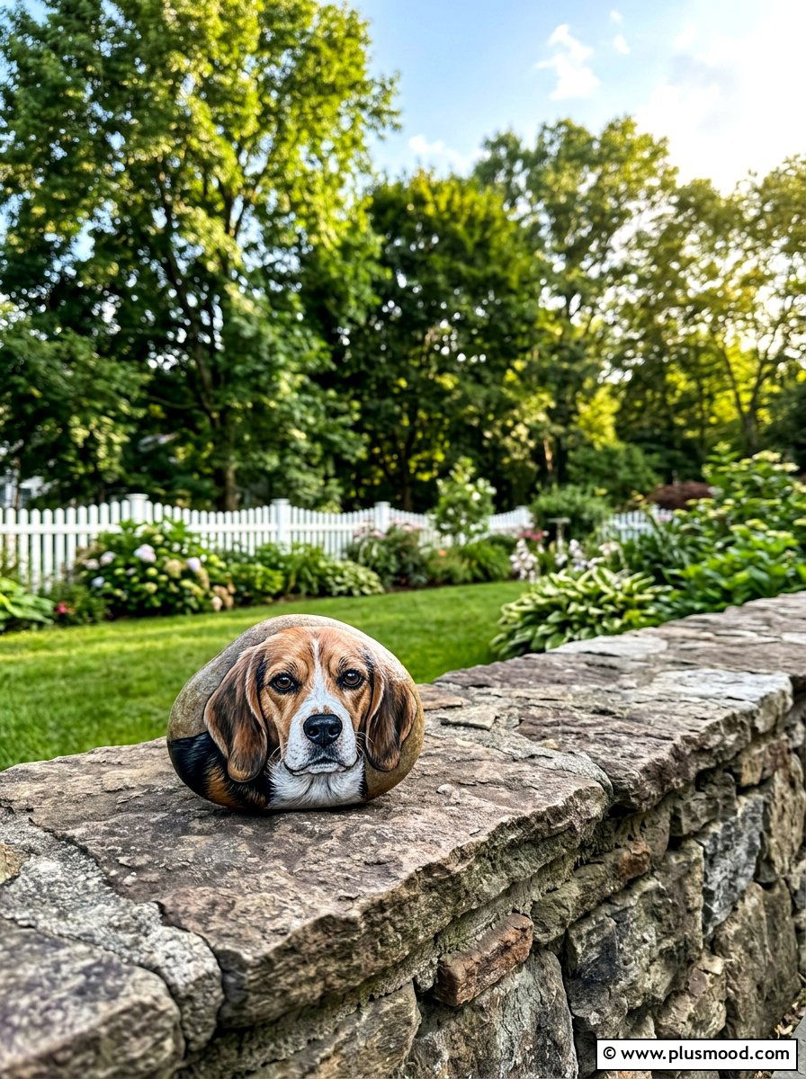 Beagle Painted Rock - 25 painted rock ideas with dogs