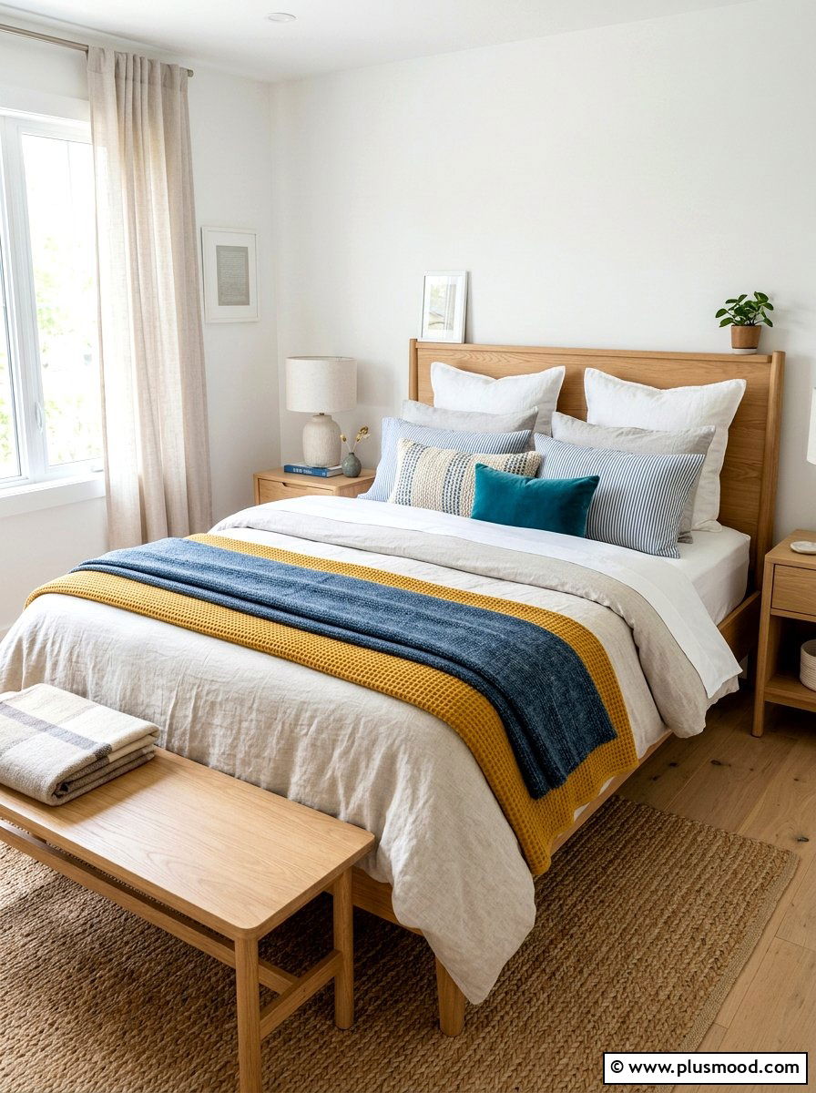 Bed layering technique - 25 late summer bedroom decor ideas