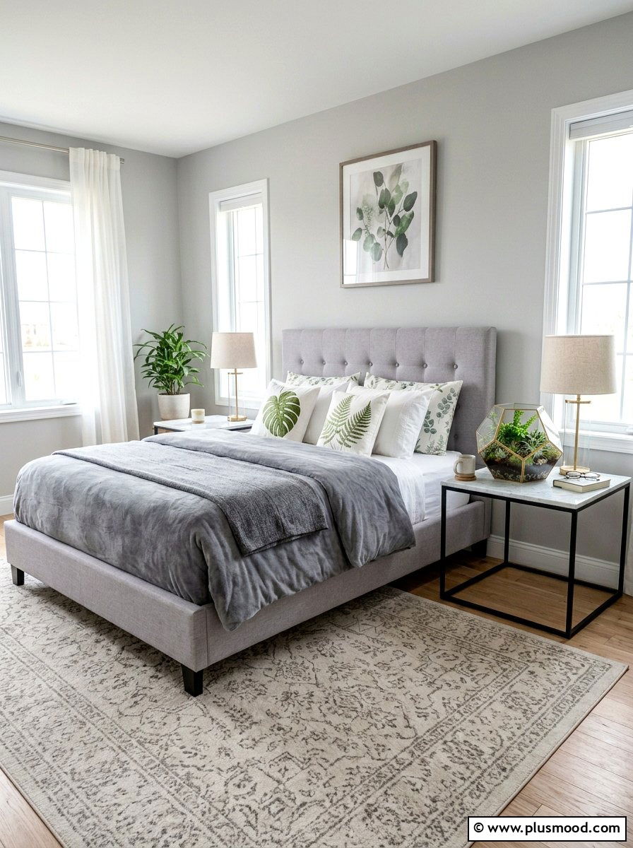 Bedside Table Glass Terrarium - 25 summer botanical bedroom ideas