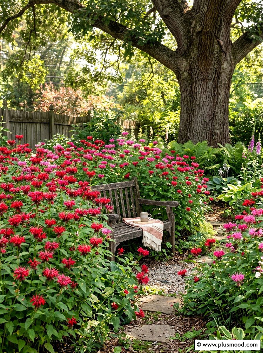 Bee Balm Corner - 25 summer native plant landscaping ideas